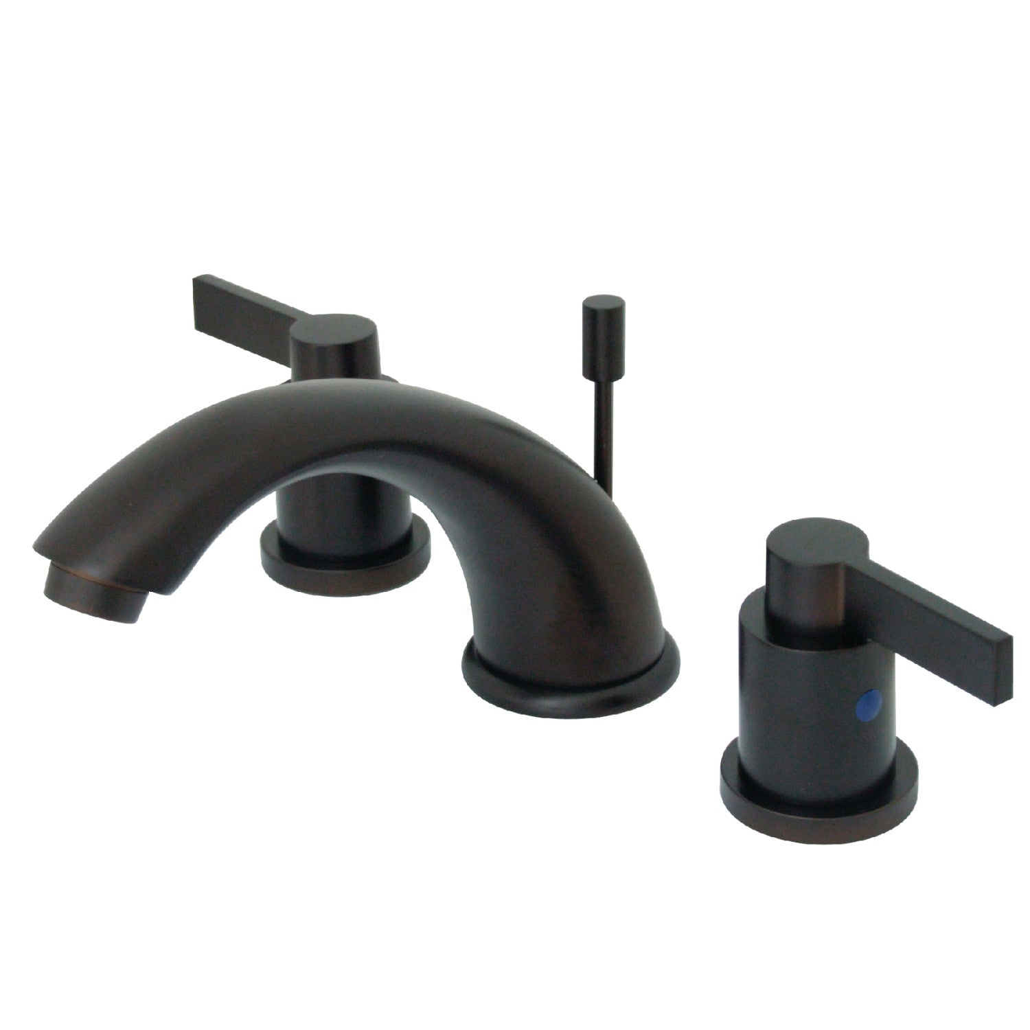 Kingston Tulare KB8965NDL - NuvoFusion Two-Handle 3-Hole Deck Mount Widespread Bathroom Faucet with Pop-Up Drain, Oil Rubbed Bronze — image 1